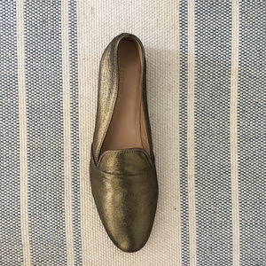 J. Crew Gold Metallic Suede Loafers